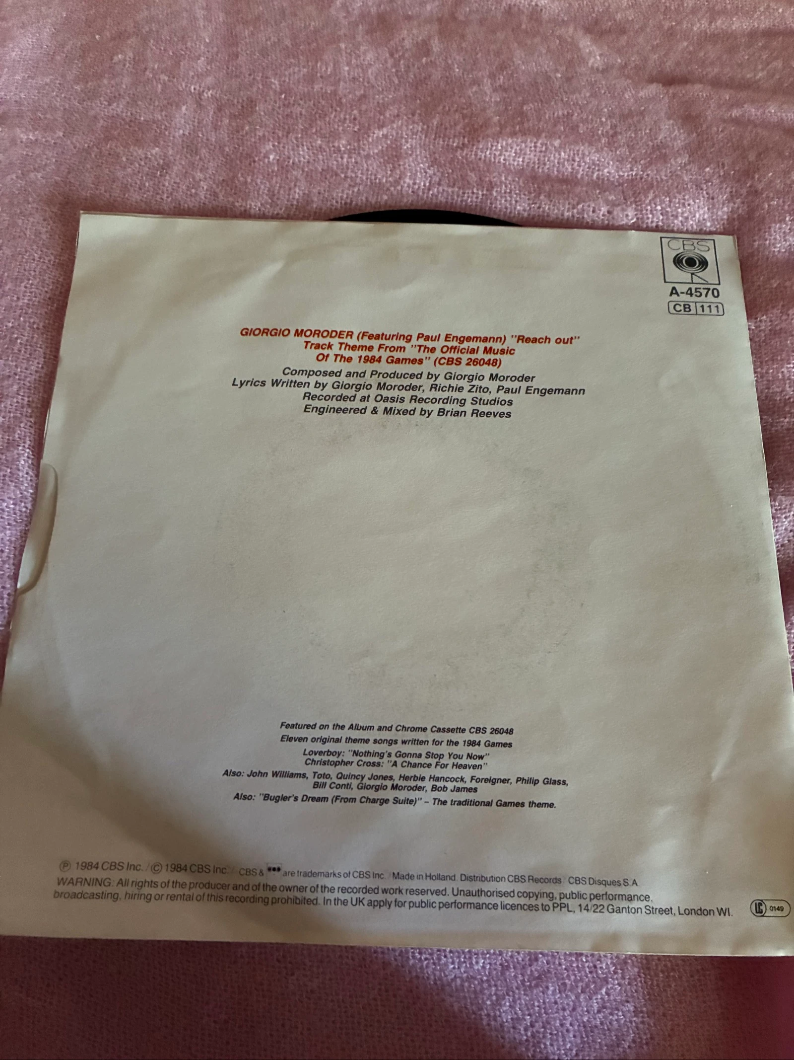 Vinilo de 45 rpm Giorgio Moroder – photo 2